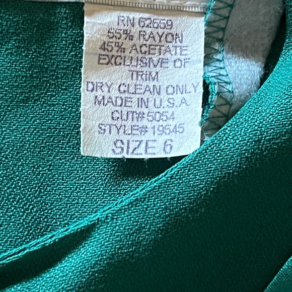 Peri Petites vintage green dresss Long sleeves size 6 - Picture 9 of 15